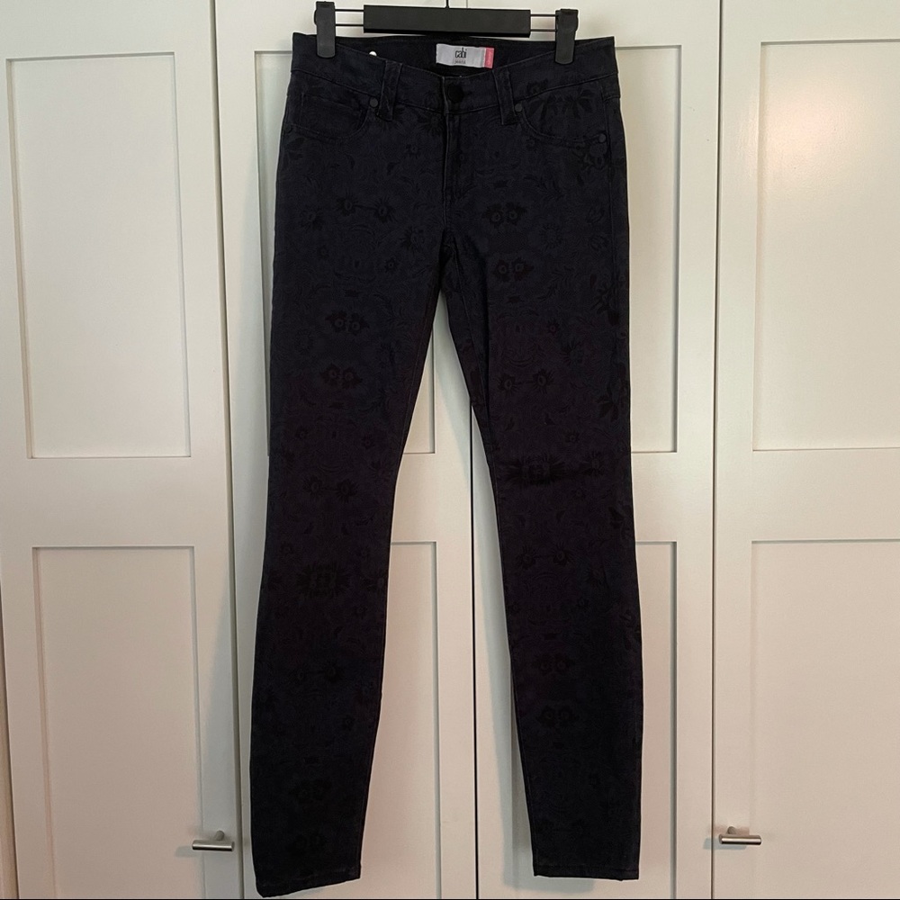 CAbi Navy Floral Print Skinny Jeans, Size 2 - Picture 2 of 7